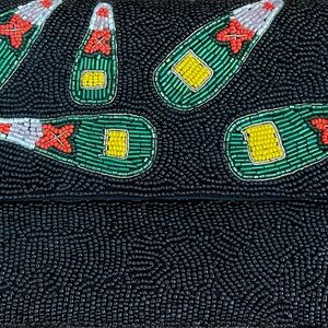 KATE SPADE POP FIZZ CLINK Champagne Bottle Coin Purse Change NWT & Beaded Bag